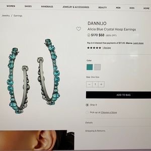 Dannijo blue crystal hoop earrings